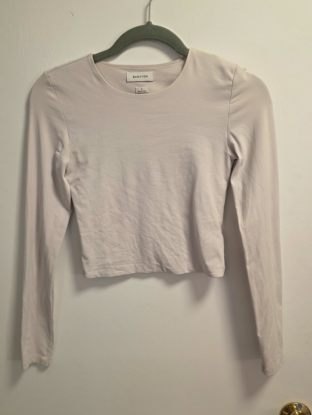 Babaton Cream White Long Sleeve Crop